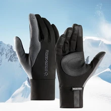 CALOFE Универсальные перчатки для спорта на открытом воздухе водонепроницаемый нескользящий ветрозащитный Теплый сенсорные перчатки для велоспорта полный палец перчатки зима