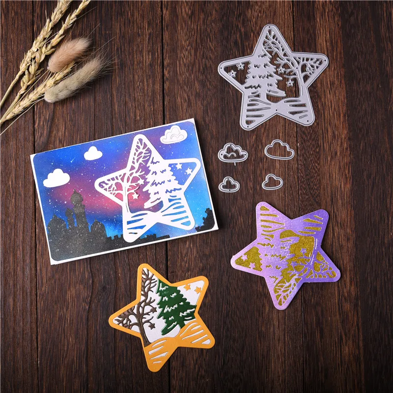 

InLoveArts Christine Tree In Star Circle Metal Cutting Dies New for Scrapbooking Embossing Cuts Card Making Stencil Craft Dies