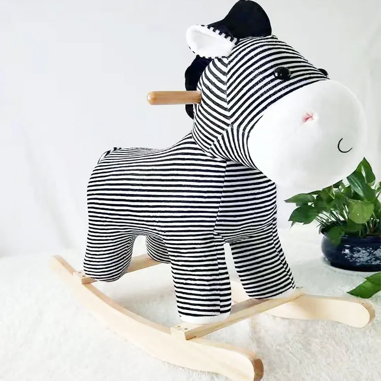 Детские милые плюшевые животные Троян мультфильм Единорог Лев овца лошадка-качалка детское сплошное деревянное кресло-качалка детские игрушки подарки