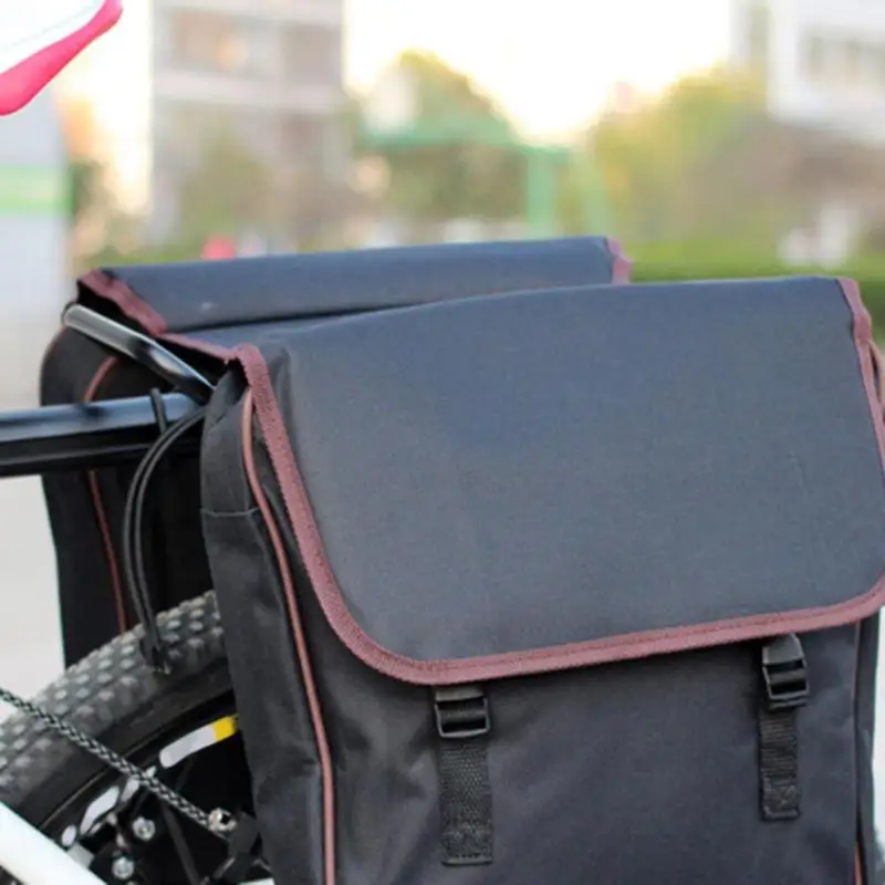 Durable Mountain Bike Trunk Bags Hit Color Double Side Rear Rack Tail Seat Pannier Pack Carrier for Hiking and Travel
