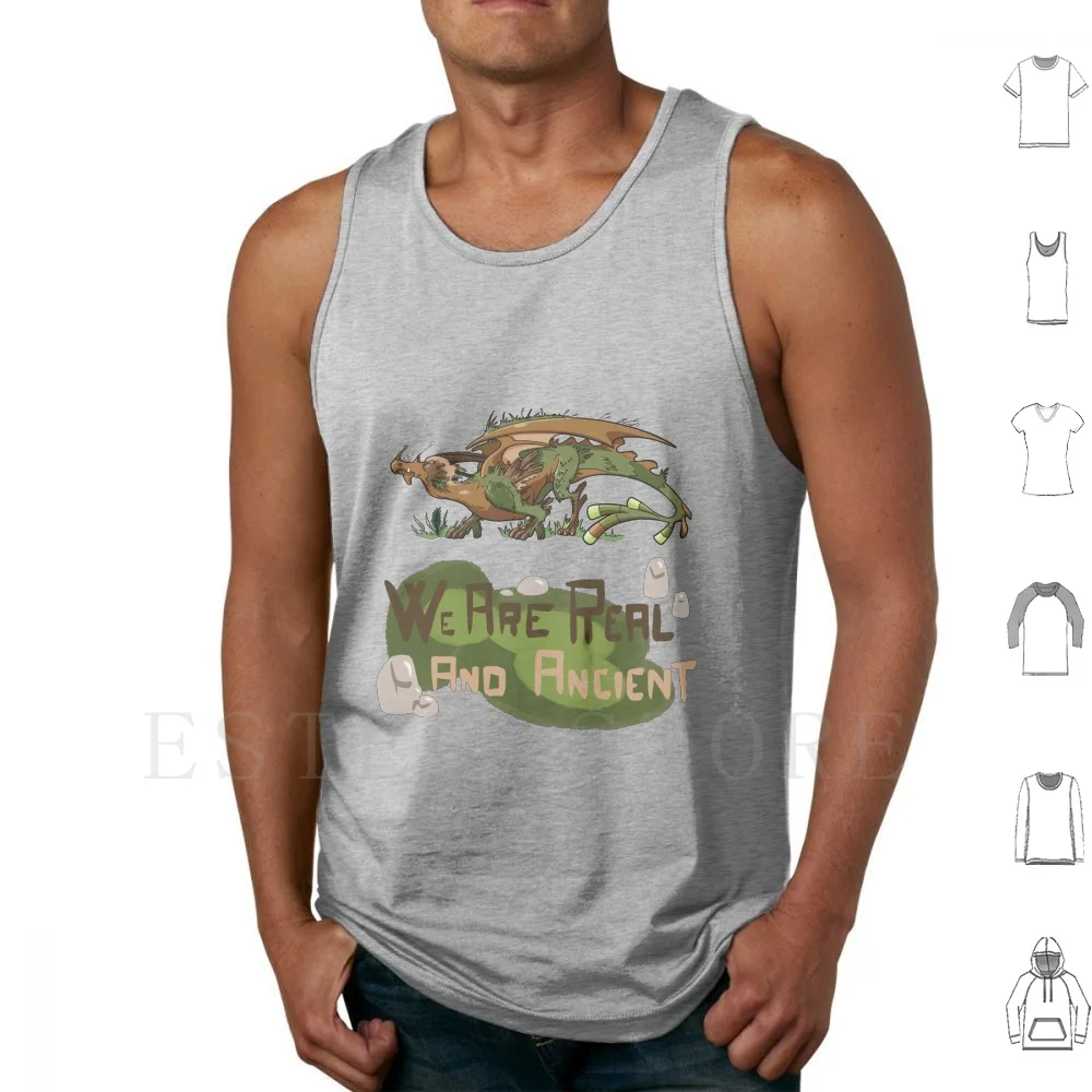 

We Are Real And Ancient Tank Tops Vest Cotton Ryukiartbook Dragon Artistic Rpg Gaming Geek Nerd Fantasy Creature Creatures