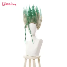 L-email парик Dr. STONE Senkuu Косплей парики Короткие Смешанные Зеленые прямой парик для косплея мужской парик термостойкие синтетические волосы Perucas