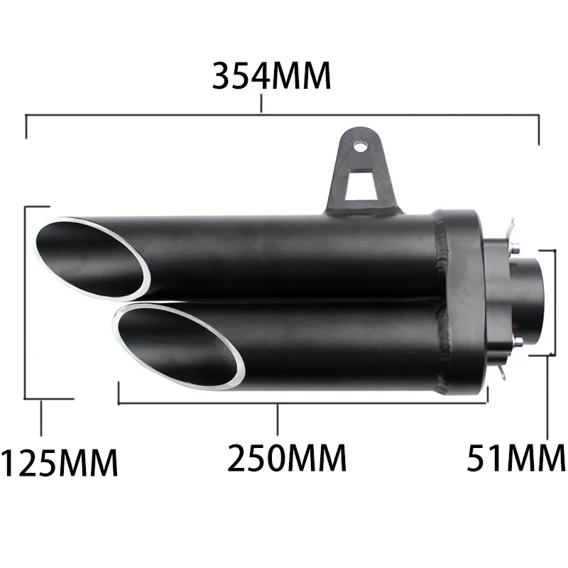 Универсальный 51 мм Akrapovic Мотоцикл выхлопная труба с двойным отверстием глушитель для TOCE GP1 ER6N 400NK ZX6R R6 Z900 Z1000 cbr500r gsxr1000