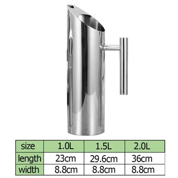 

New Stainless Steel Water Pitcher With Ice Guard Tea Pot Kettle Jug Cold Beverages Juice Pot Ktv Bar Accessories 1L