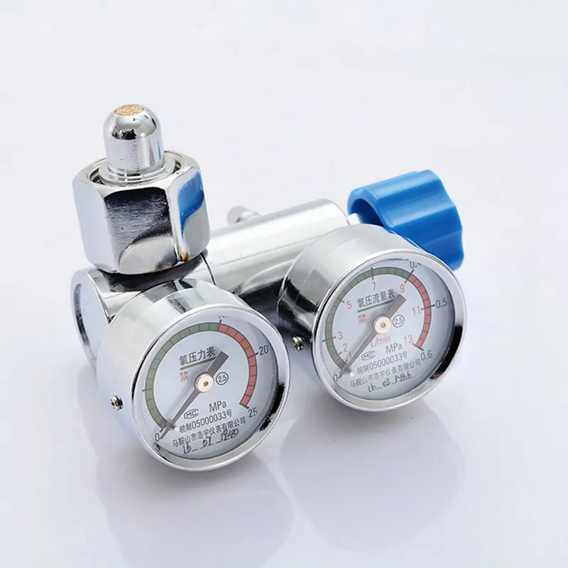 YJXUSHYQ Oxygen Cylinder Double Gauge Valve Oxygen Tank Pressure Gauge Pressure Reducing Valve Flow Meter 10L 15L 20L 40L YJXUSHYQ Oxygen Cylinder Double Gauge Valve Oxygen Tank Pressure Gauge Pressure Reducing Valve Flow Meter 10L 15L 20L 40L