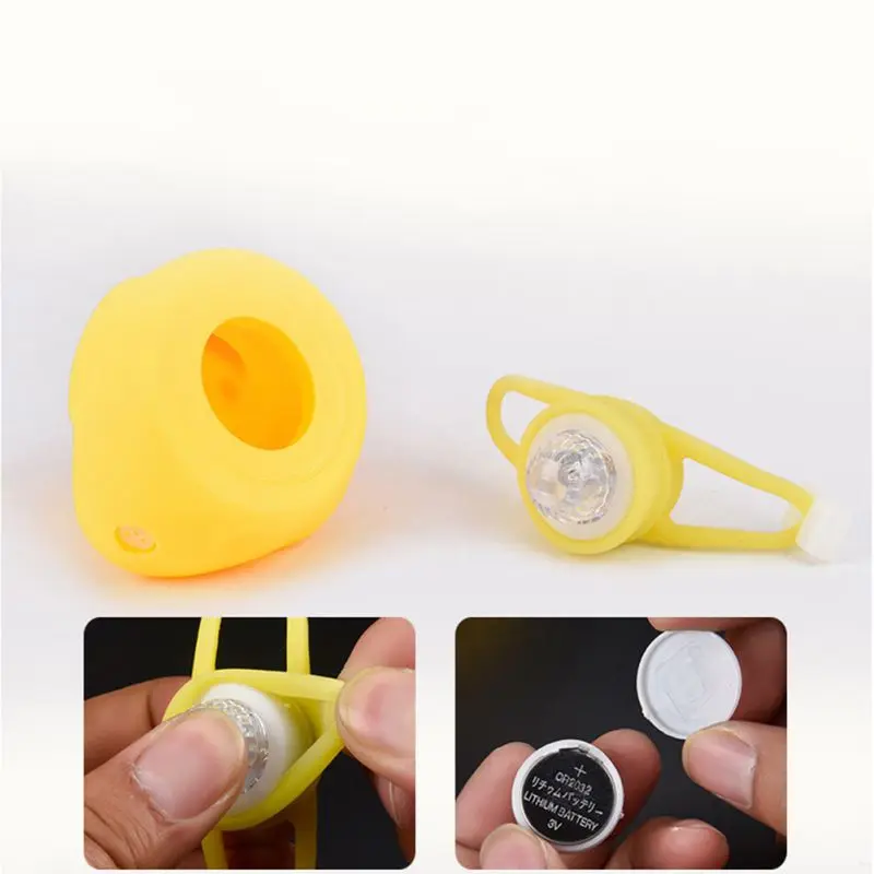 Best 1PC Cartoon Silica Little Duck Shape Bicycle Bells Shining Mountain Bike Handlebar Duck Bell Yellow Rotary Paddle Helmet Light 5
