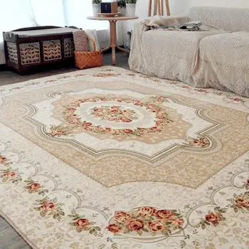 

Carpet Rectangular European Style Floor Mat Rugs for Living Room Anti Slip Table Modern Bedside Home