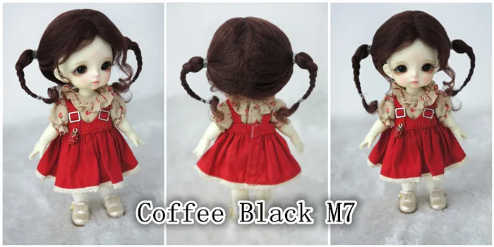 JD556 1/8 прекрасный BJD мохеровый парик для 5-6 дюймов Куклы Мягкие кукольные волосы в две косички модная коллекция кукол