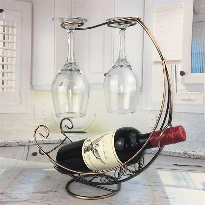 

Metal Iron Display European Style Wine 1-12 Rack Bracket Table As picture Wine Holder