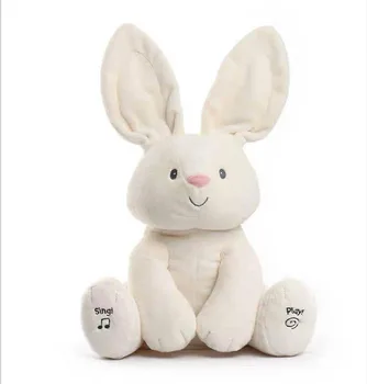 

Shy Little Rabbit Will Cover His Ears Singing Music Little Rabbit Electric Plush Toys Electric Peekaboo Toy Interactive Toys