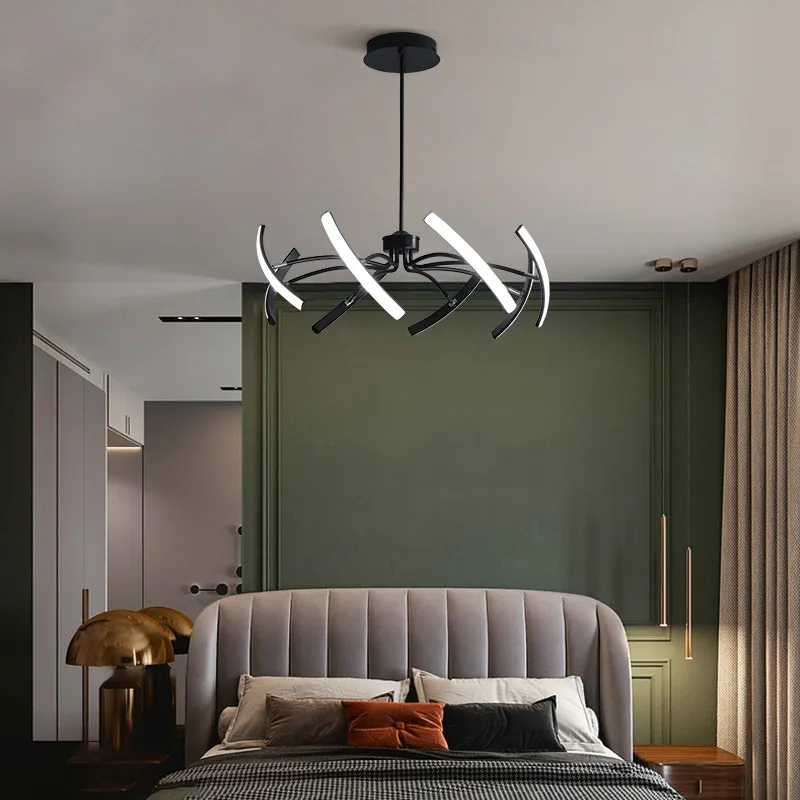 Siyah avize demir kısılabilir parlaklık tasarımı için yatak odası oturma  yemek odası mutfak ayarlanabilir asma lambalar tavan - AliExpress