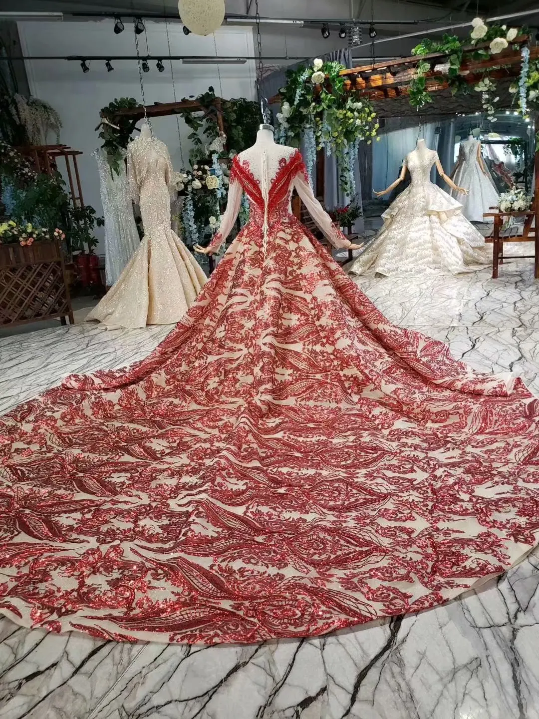 Новое поступление, Красный И Белый контрастный цвет, сексуальный о-вырез, длинное сексуальное, v-образный вырез, расшитое блестками атласное свадебное платье, Vestidos Para Boda Civil