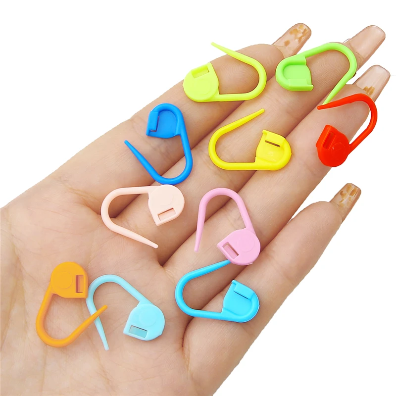Mix Color Plastic Knitting Tools Locking Stitch Markers Ring Crochet Latch Knitting Tools Needles Clip Hook Set DIY Craft Sewing