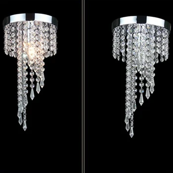 

Modern Chrome Lustre Led Crystal Ceiling Lights Lighting Fixture Ceiling Lamp Crystals Aisle Lights
