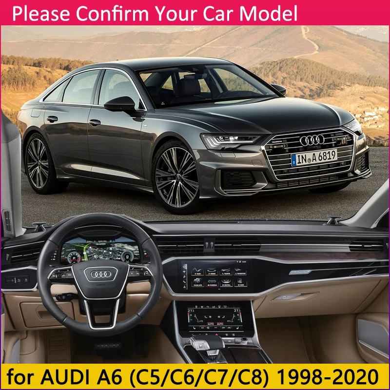 Для Audi A6 C5 C6 C7 C8 4B 4F 4G 4K 1998~ Противоскользящий коврик на приборную панель солнцезащитный коврик для панели автомобильные аксессуары s-линия