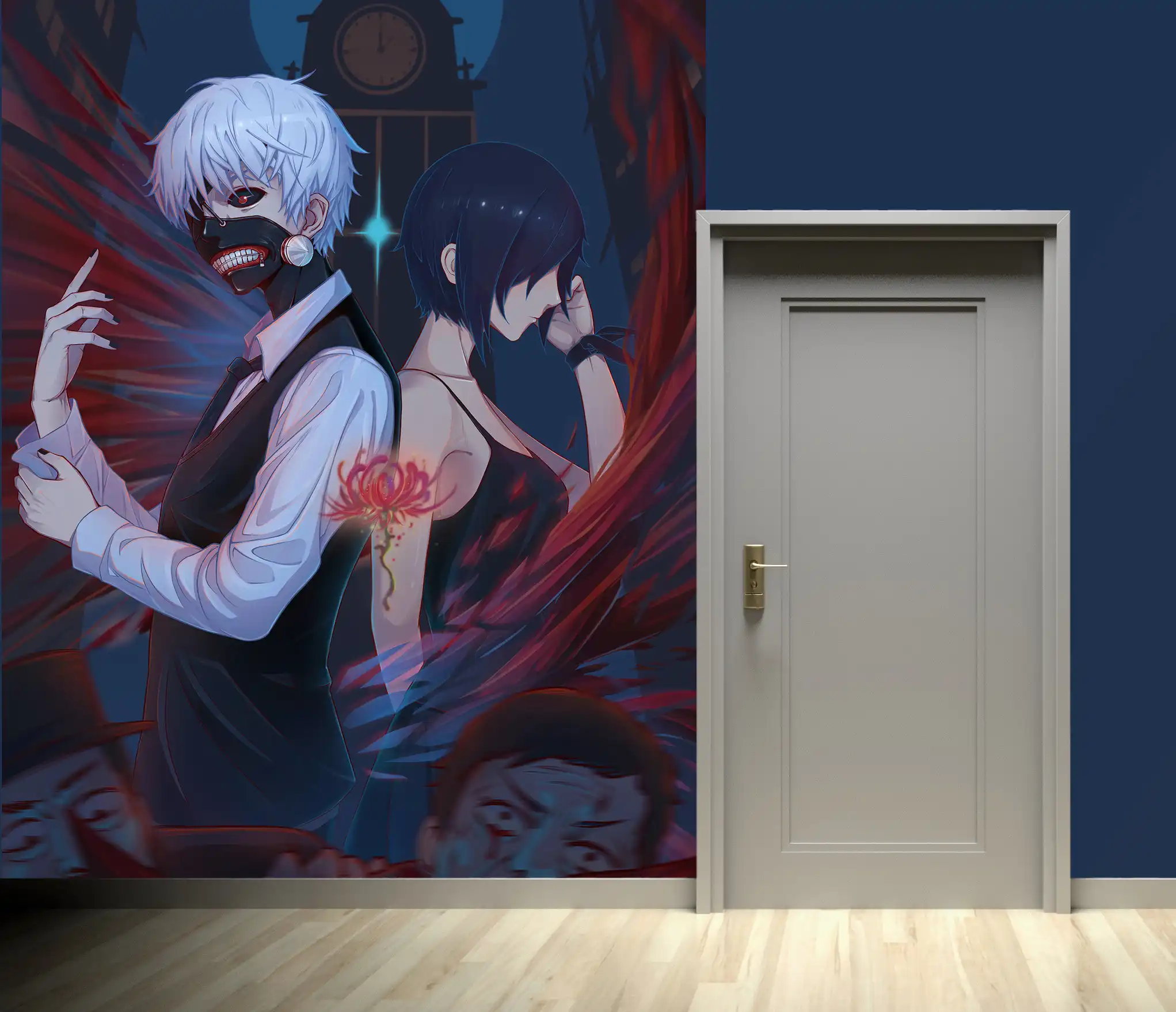 自己粘着 3d東京グール日本アニメ壁紙壁画壁印刷デカール壁の壁画 Wallpapers Aliexpress