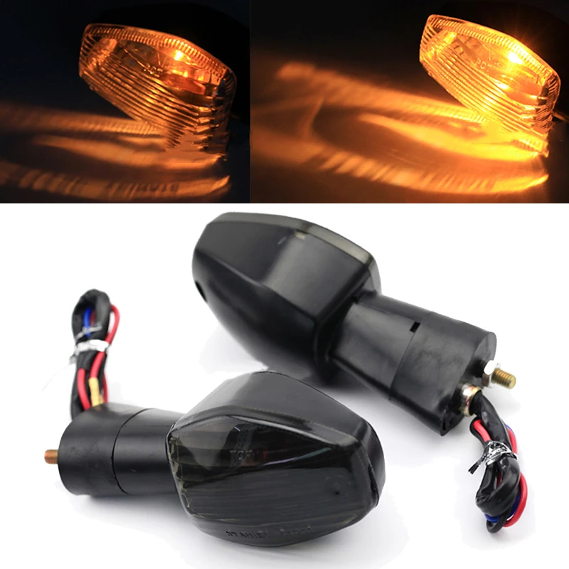

Motorcycle Turn Signal Lights Motorbike Accessories Flasher Black 1pair