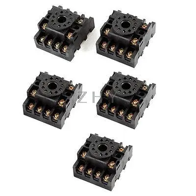 

5 Pcs PF113A 11P Screw Terminal Relay Socket Base DIN Rail for MK3P