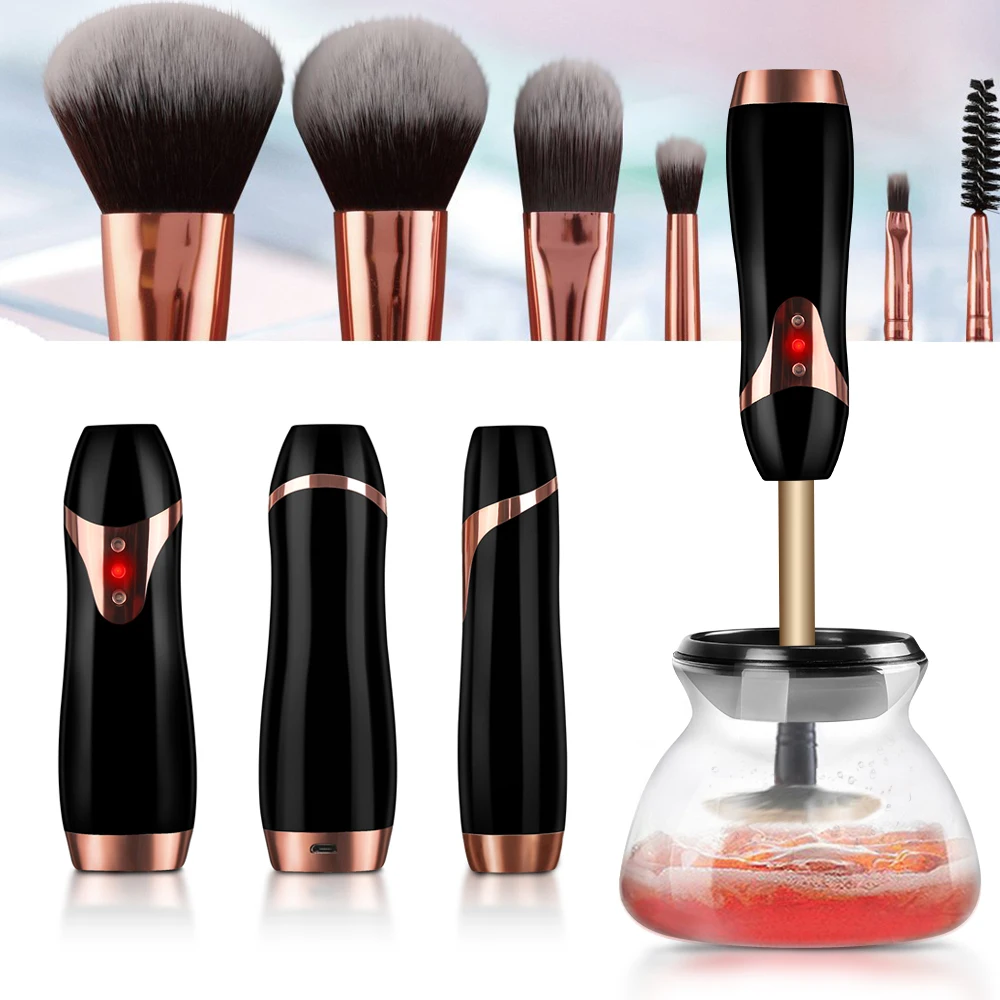 

USB Rechargeable Makeup Brush Cleaner Automatic Portable Electric Washer and Dryer Machine, Fits All Sizes of Cosmetic Brushes