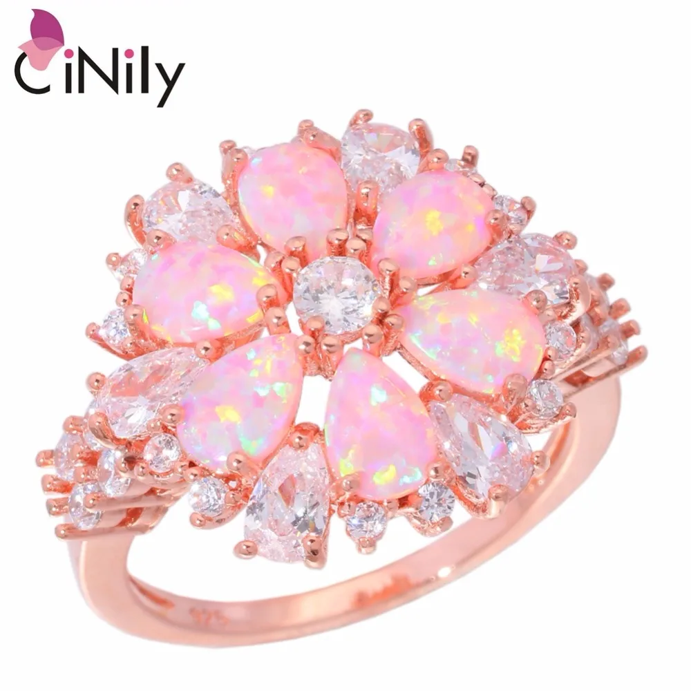 Cherryn Created Opal White Zircon cz engagement ring