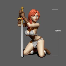 

75mm Resin Model Pretty Lovely Girl Warrior Unpainted No Color RW-296