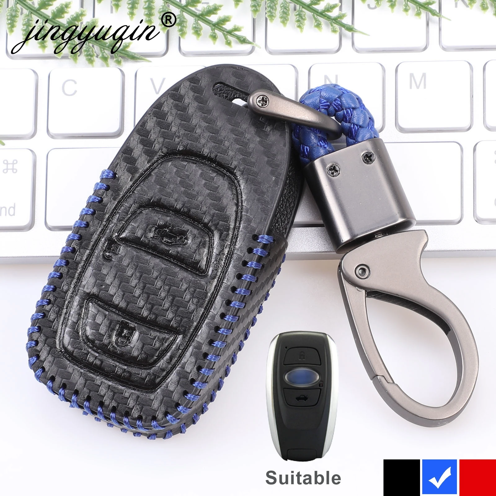 Чехол из волоконной кожи для автомобильных ключей Subaru BRZ Forester Legacy Outback WRX STI Impreza XV