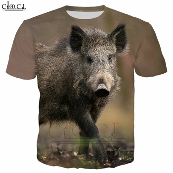 

New Wild Animal Wild Boar T Shirt Men/Women 3D Print Funny Swine T Shirt Casual Pet Pig Streetwear Short Sleeve Tops T268