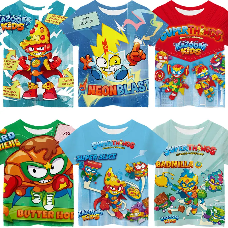 Superthings Series 8 T Shirt Kazoom Kids Neonblast 3D Print T-Shirt Ragazzi Ragazze Superzings Tshirt Camiseta Summer Kids Tees Tops