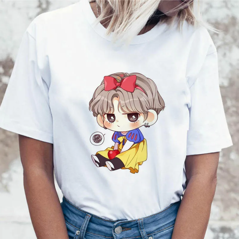 1134 Jungkook Kpop футболка Suga J Hope Женская Jin JIMIN V Топ Футболка для K Pop корейские модные футболки забавные женские футболки K-pop - Цвет: 1134