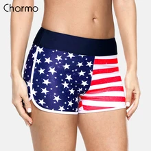 Charmo женские шорты для плавания с американским флагом пляжные шорты Плавки Женские Купальники шорты для пляжа плавки