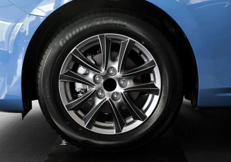 16 18 дюймов Автомобильный Стайлинг внешняя наклейка Черный углеродного волокна виниловая ступица колеса наклейка для Mazda 3 Axela