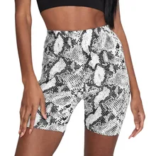 Женские шорты для йоги, бега, фитнеса, змеи, высокая эластичность, быстросохнущие спортивные шорты для тренировок, женские