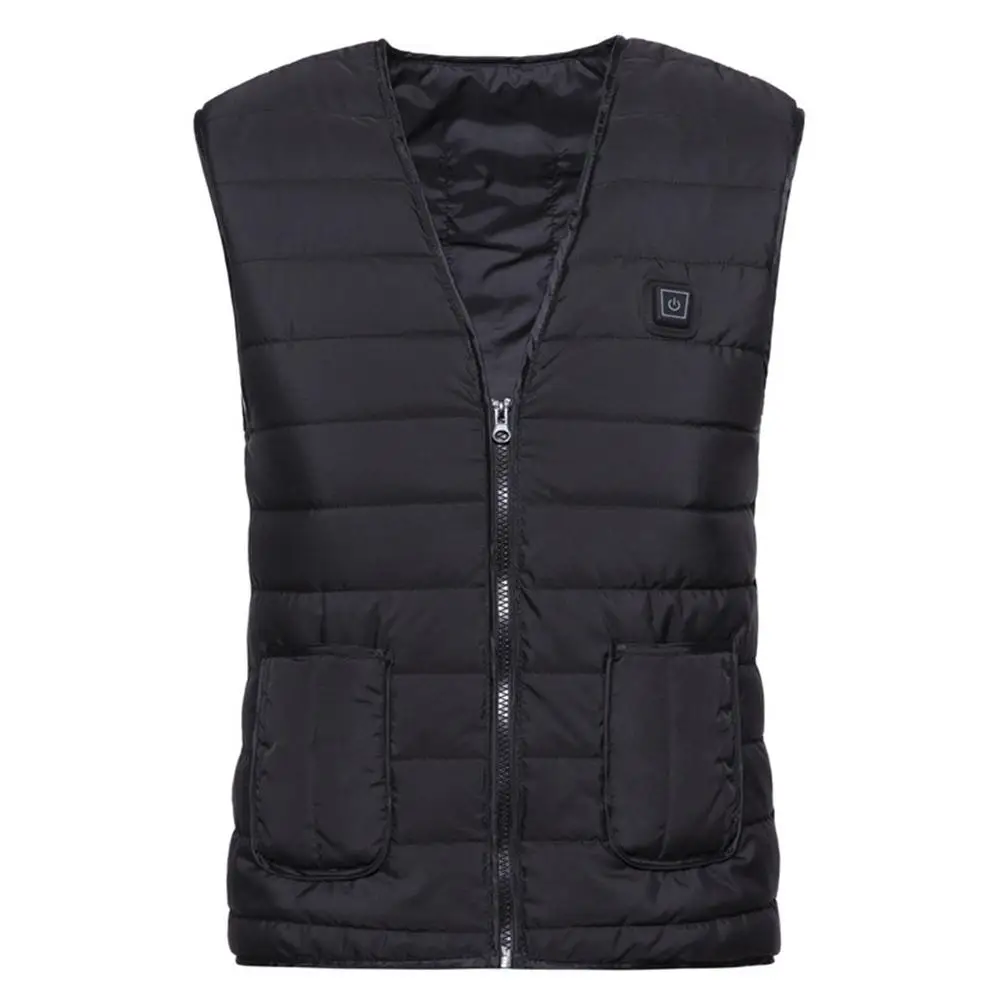 

Heating Electric Black Vest USB Charging Heated Vest Cold-Proof Heating Clothes Washable Adjustment No Battery Pack