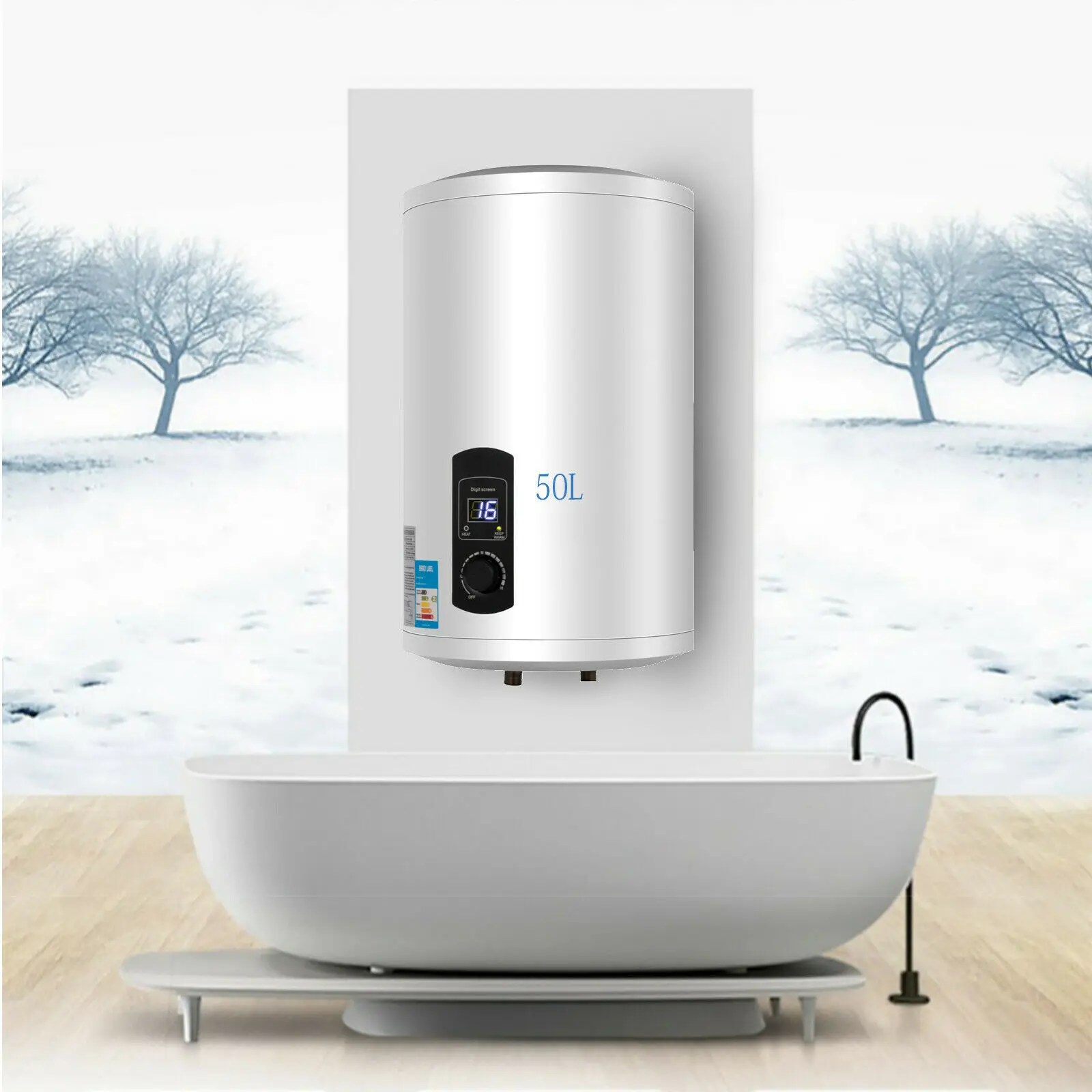 Электрический вертикальный бойлер с резервуаром для горячей воды 50 л|Детали