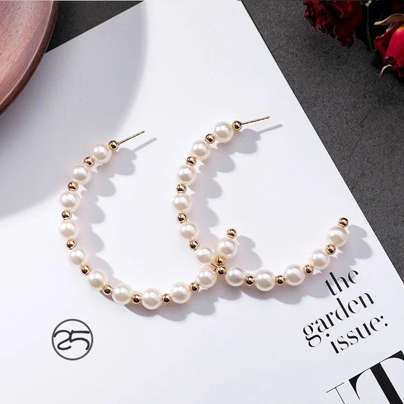 Pearl 25 Модные полые серьги с искусственным жемчугом и геометрическим узором в форме сердца, серьги с кисточками, серьги Brinco для женщин, корейский стиль, модные праздничные ювелирные изделия - Окраска металла: Pearl 25