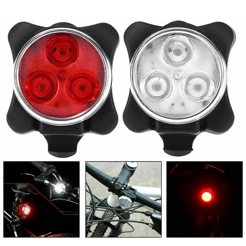 2pcs Safety Bicycle Front Rear LED Lights  Functions 