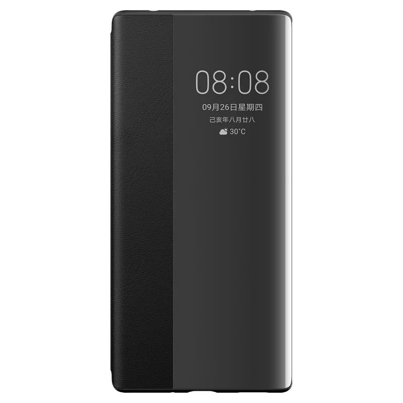 Black Чехол для HUAWEI Mate30 Pro,,, официальный, умный, защитный чехол для просмотра, Mate30, чехол, окно, флип, кожа, Mate30/Mate30pro, чехол - Цвет: Black