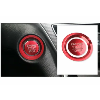 

2Pcs/set Switch Cover Trim One-Button Car Auto Ignition Start Red Decor