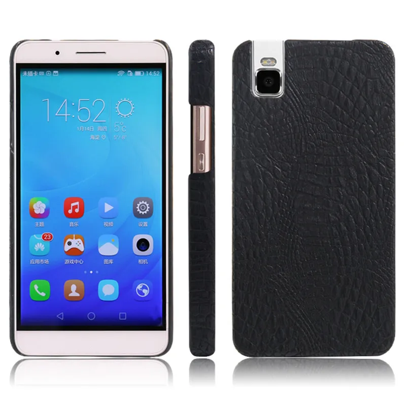 Huawei Honor 7i чехол huawei Shot X чехол жесткий пластиковый кожаный чехол для телефона huawei Honor 7i Honor7i 7 i чехол huawei shotx - Цвет: Black