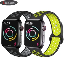 Ремешок для apple watch 4 5 ремешок 44 мм 40 мм iwatch ремешок 42 мм 38 мм силиконовый спортивный браслет для apple watch 4 3