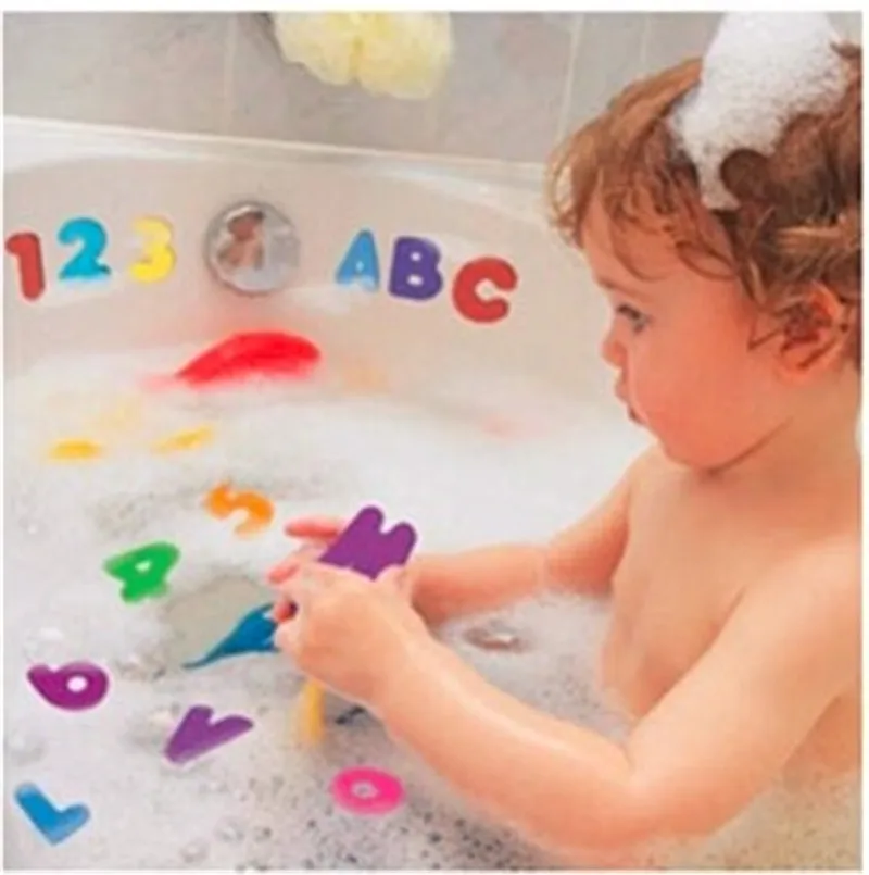 36PCS/set Baby Kids Children Educational Toy Foam Letters Numbers Floating Bathroom Bath Tub Kid Boy Girl Gift Wall Stickers | Игрушки и