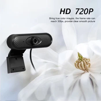 

1280 x 720p Web Camera H6 720P HD USB Webcam with Microphone for Laptop Desktop Computer Accessory Live Streaming