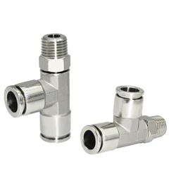PD 304 Stainless Steel Pneumatic Quick Connector PT1/8 1/4 3/8 1/2 BSP Hose Air Connector Side External Thread Trachea Connector