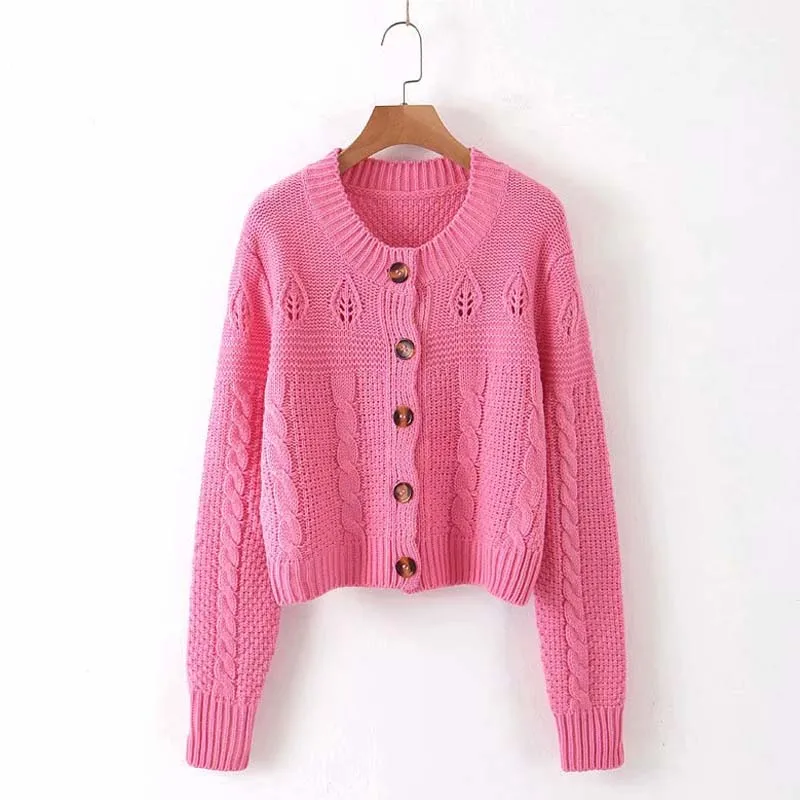 pink sweater Корейский стиль женский кардиган розовый свитер осень винтажный свитер уличная женская одежда белый вязаный кардиган - Цвет: pink sweater