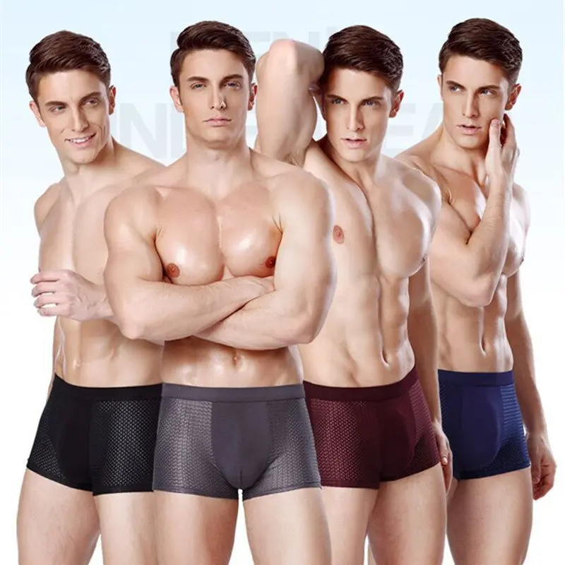 

4PC 2020 men's underwear boxer briefs boxer briefs polyester mesh breathable shorts