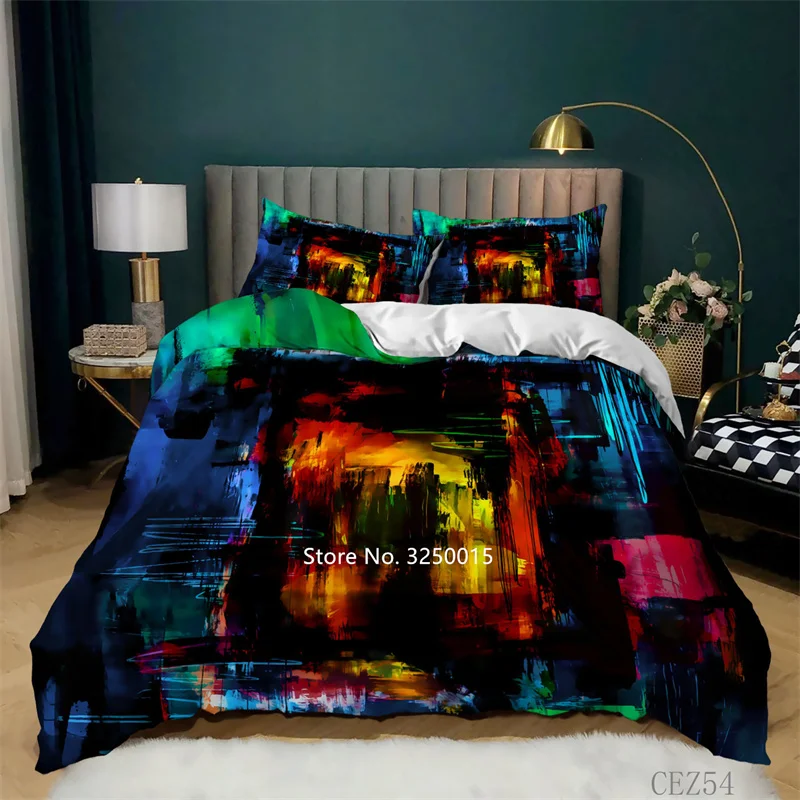 Home Textile Personality Dirty Dirty Rainbow Bedding Set 2-3 - Piece Deluxe Adult Room Decorated Quilt Cover and Pillowcase 