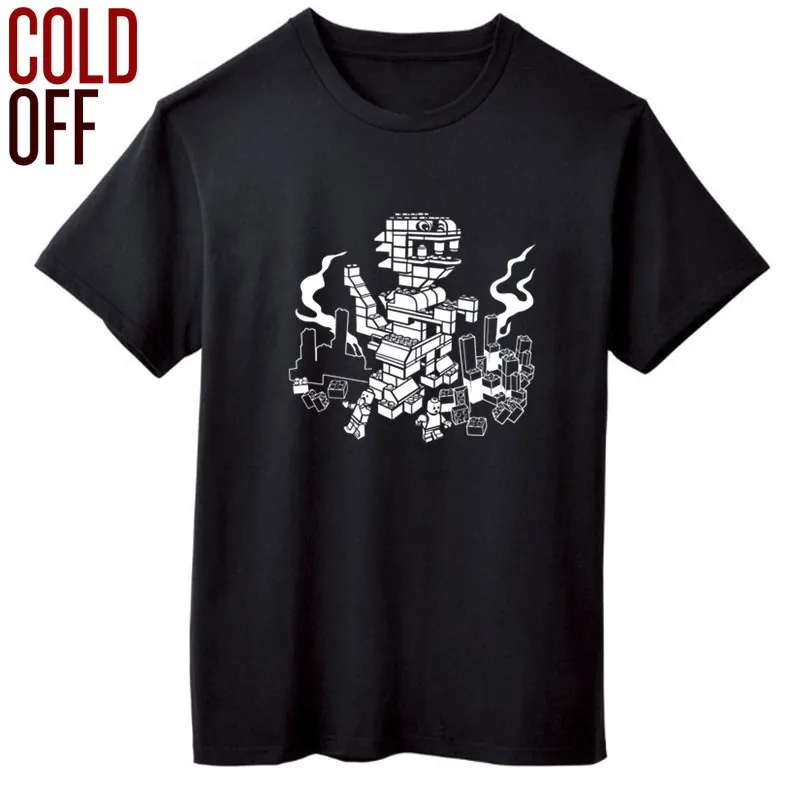 

COLD OFF 100% cotton short sleeve funny dino gamen print men T shirt casual loose summer men tshirt o-neck t-shirt tope men tees