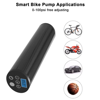 

150PSI Multifunctional Bicycle Pump Oval Straight Tube Air Compressor USB Rechargeable Electric Pump with LED Lights