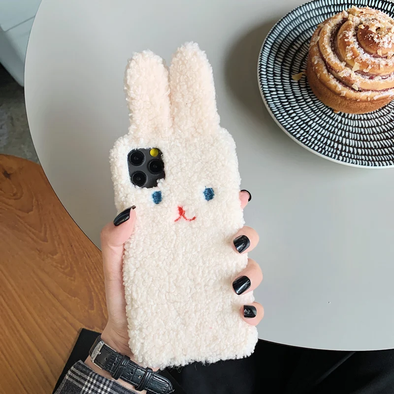Коричневый Для iphone 11 pro Duffy bear теплый чехол, милый 3D Меховой чехол зимний чехол для iphone XS Max XR X 7 8 plus - Цвет: Коричневый