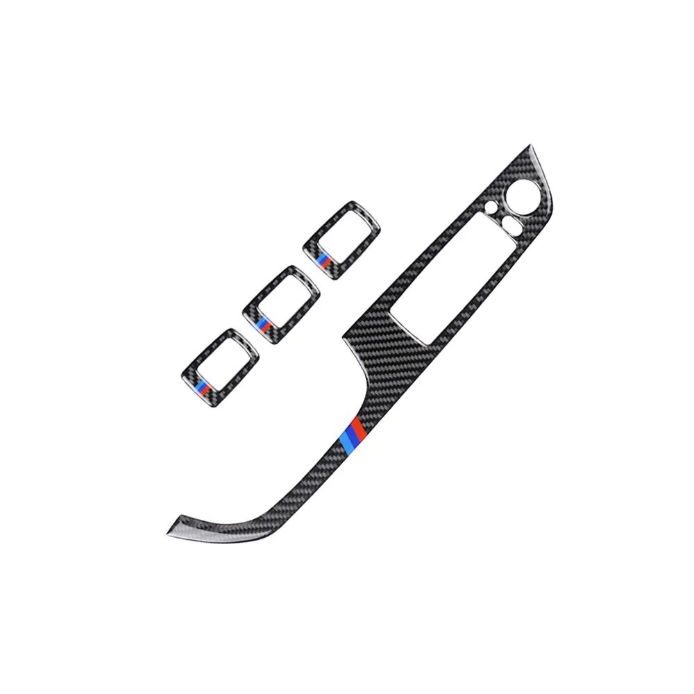 

For BMW 3 E90 2005-2012 4pcs/Set Auto Car interior Door Window Switch Panel Button Trim Covers Carbon Fiber Car-styling